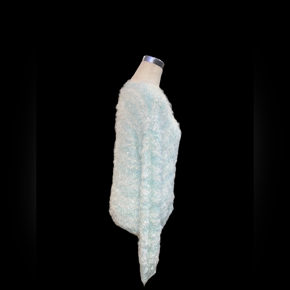 Apt. 9 Blue White With Silver Sequence Long Sleev… - image 2